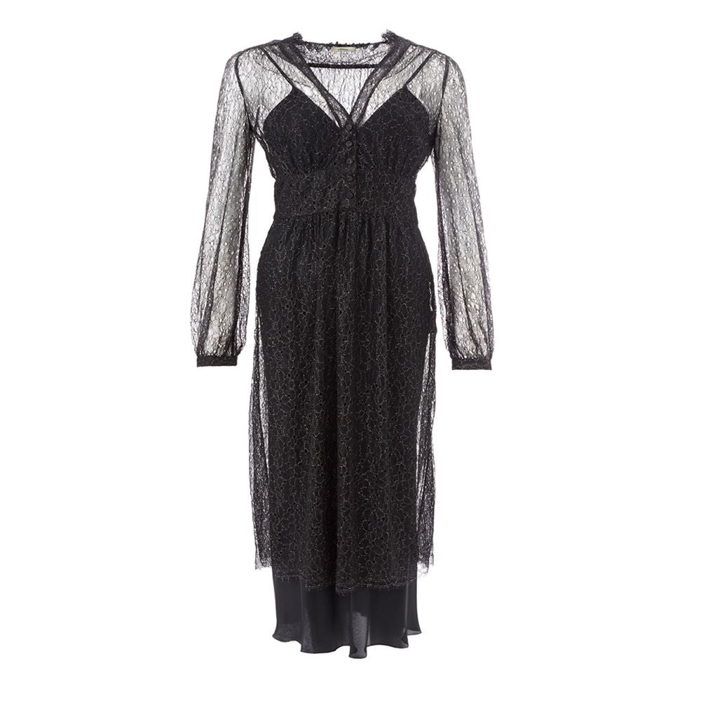 Elegant black nylon dress