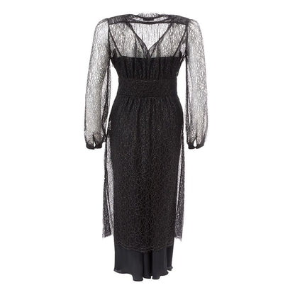 Elegant black nylon dress