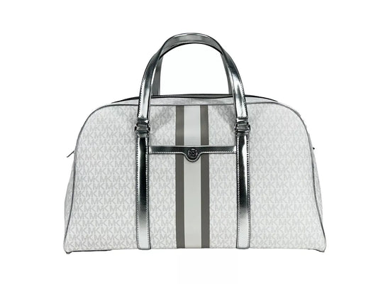 Michael Kors Travel Extra Large PVC Top Zip Weekender Gepäcktasche Optic White