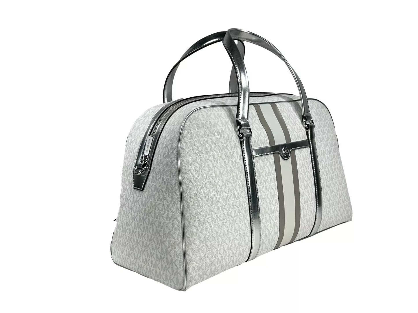 Michael Kors Travel Extra Large PVC Top Zip Weekender Gepäcktasche Optic White