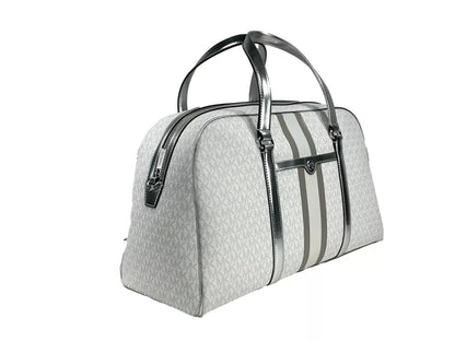 Michael Kors Travel Extra Large PVC Top Zip Weekender Gepäcktasche Optic White