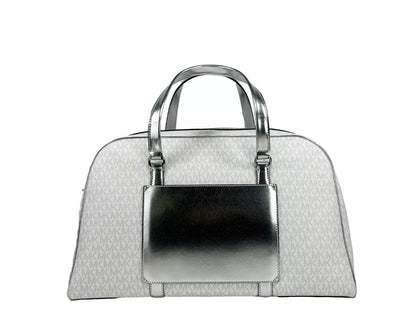 Michael Kors Travel Extra Large PVC Top Zip Weekender Gepäcktasche Optic White