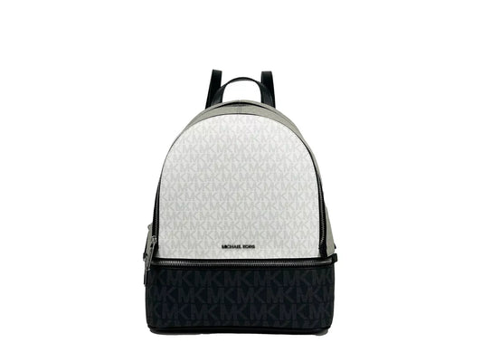 Michael Kors Rhea Medium PVC Rucksack Büchertasche Optic White Multi