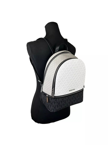 Michael Kors Rhea Medium PVC Rucksack Büchertasche Optic White Multi