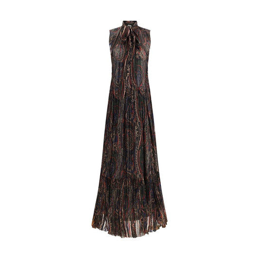 Saint Laurent Paisley langes Kleid