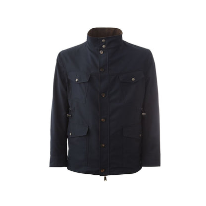 Elegant blue wool jacket for men