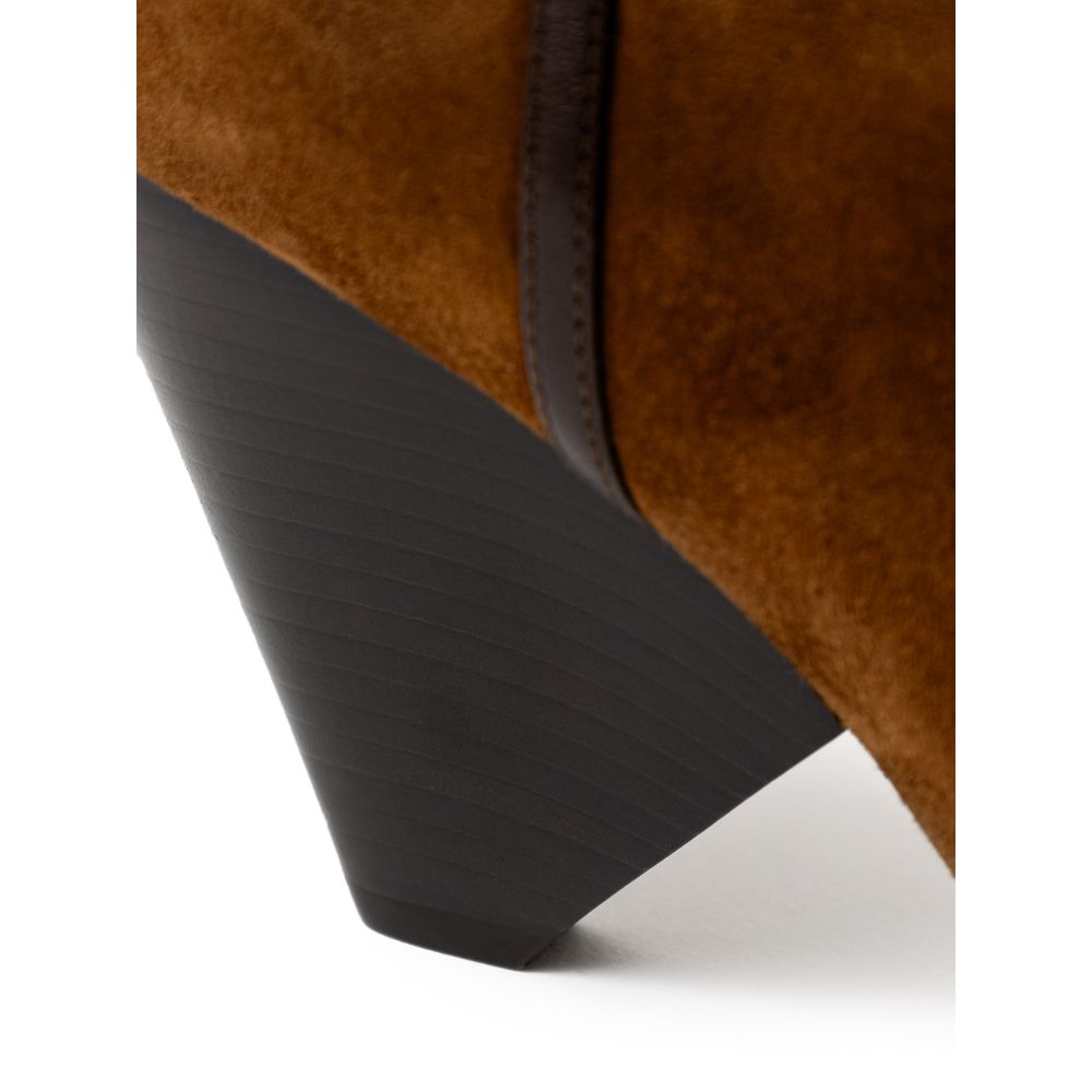 Saint Laurent Brauner Wildlederstiefel