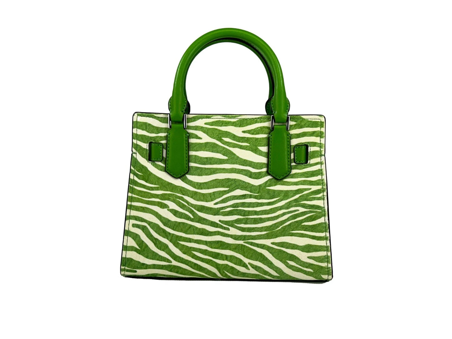 Michael Kors Hamilton Small Leder Zebra Print Satchel Crossbody Dschungel Grün