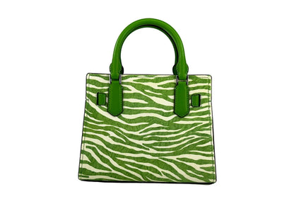 Michael Kors Hamilton Small Leder Zebra Print Satchel Crossbody Dschungel Grün