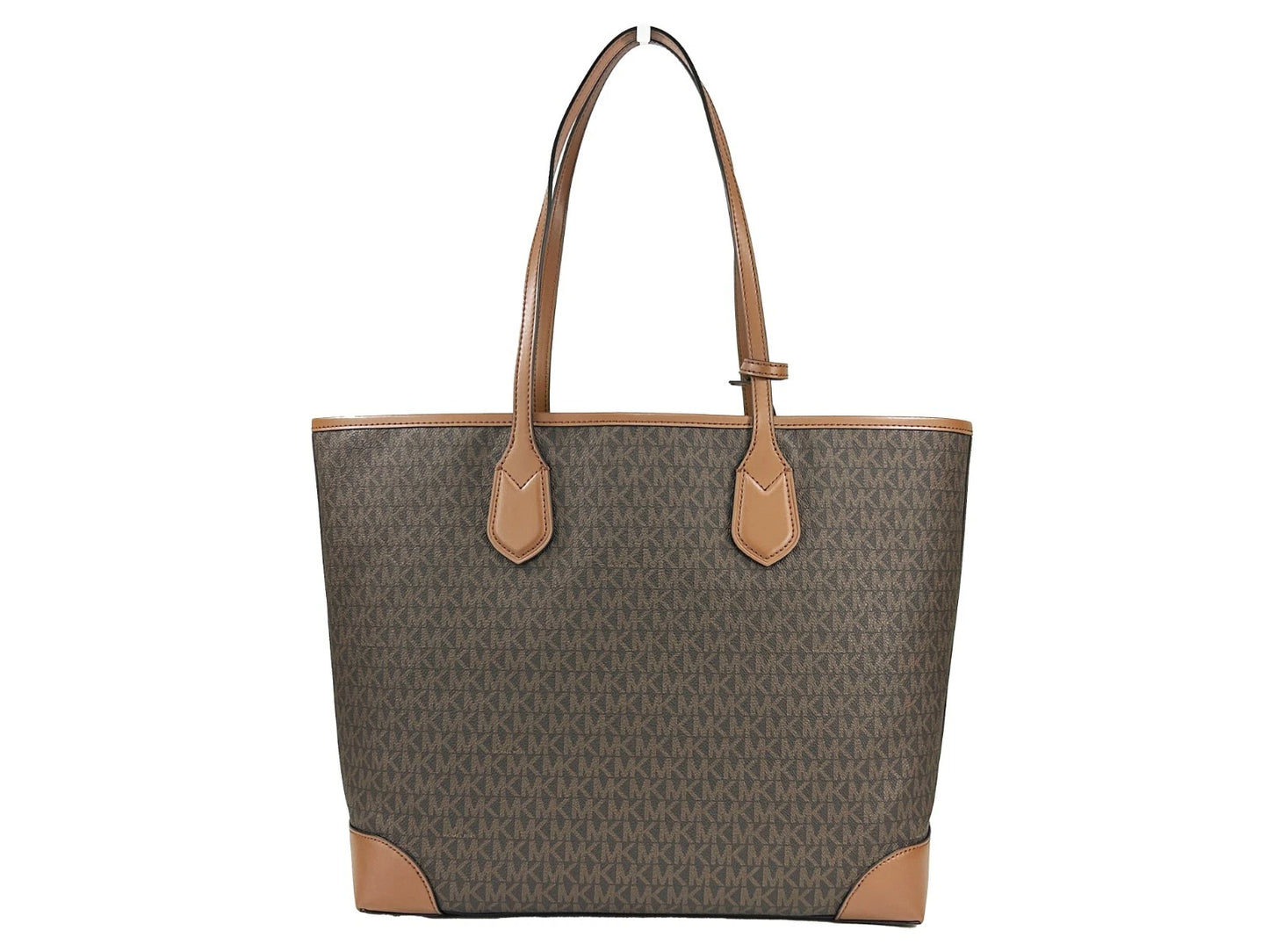 Michael Kors Eva Large Stripe Travel Tote Bag Plus Pouch Braun