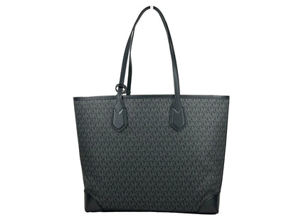 Michael Kors Eva Large Stripe Travel Tote Bag Plus Pouch Schwarz