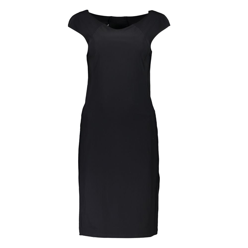 Patrizia Pepe Elegantes Schwarzes Kleid mit Bootausschnitt und breiten Trägern
