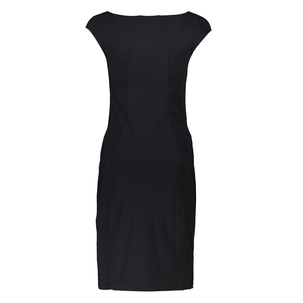 Patrizia Pepe Elegantes Schwarzes Kleid mit Bootausschnitt und breiten Trägern