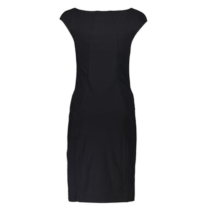 Patrizia Pepe Elegantes Schwarzes Kleid mit Bootausschnitt und breiten Trägern