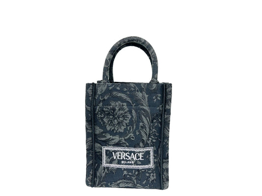 Versace Athena Barocco Mini Top Handle Tote Crossbody Bag Schwarz