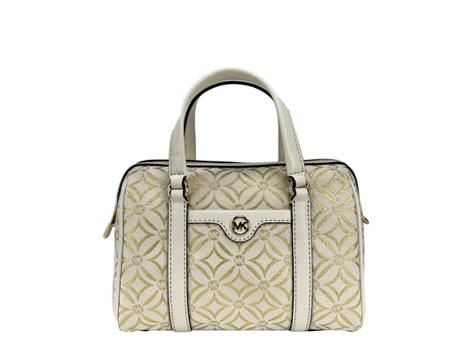 Michael Kors Travel Small Pebbled Leather Duffle Crossbody Handtasche Pale Gold Multi