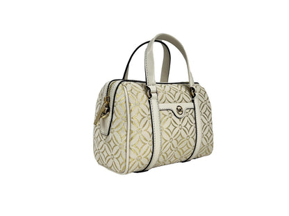 Michael Kors Travel Small Pebbled Leather Duffle Crossbody Handtasche Pale Gold Multi