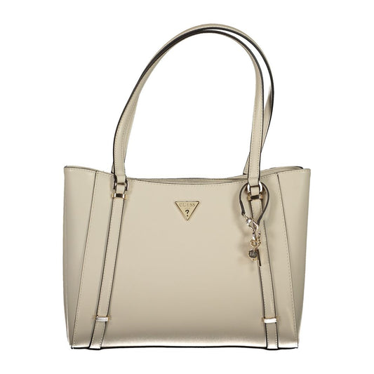 Guess Jeans Beige Polyethylen Frauen Handtasche