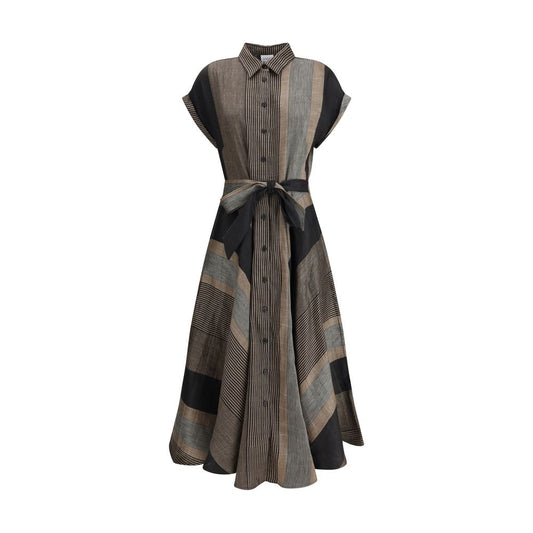 Sara Roka Chemisier gestreiftes Kleid