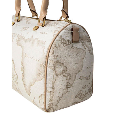 Alviero Martini Prima Classe Weiße Baumwollhandtasche