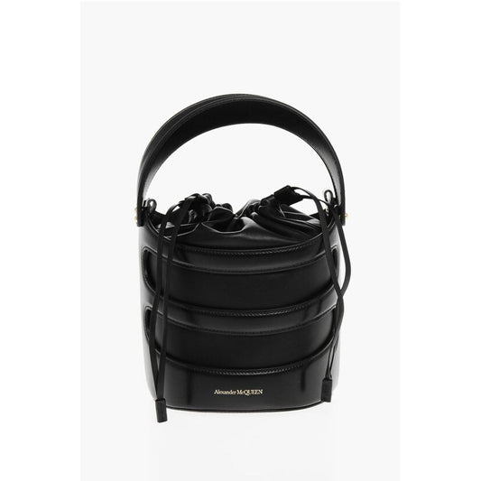 Alexander McQueen Tote Tasche aus schwarzem Kalbsleder