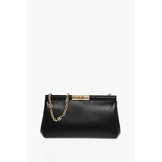 Dolce & Gabbana Clutch-Tasche aus schwarzem Kalbsleder
