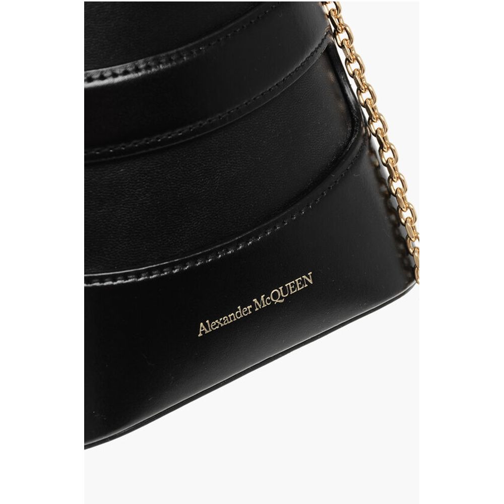 Alexander McQueen Schwarze Umhängetasche aus Kalbsleder