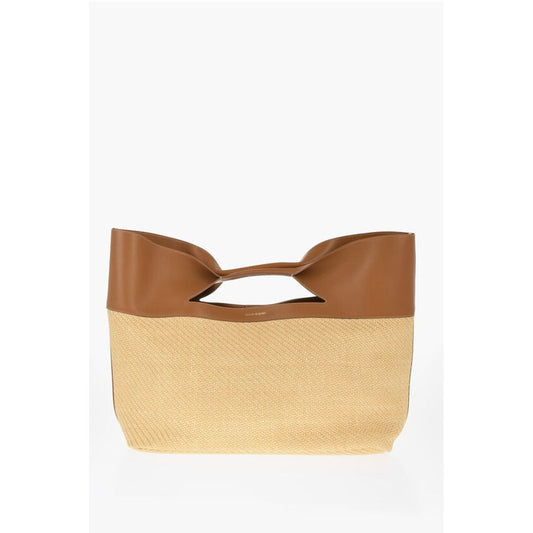 Alexander McQueen Tote Tasche aus braunem Raffia