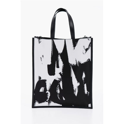 Alexander McQueen Schwarze und weiße Nylon-Umhängetasche