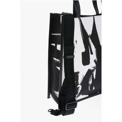 Alexander McQueen Schwarze und weiße Nylon-Umhängetasche