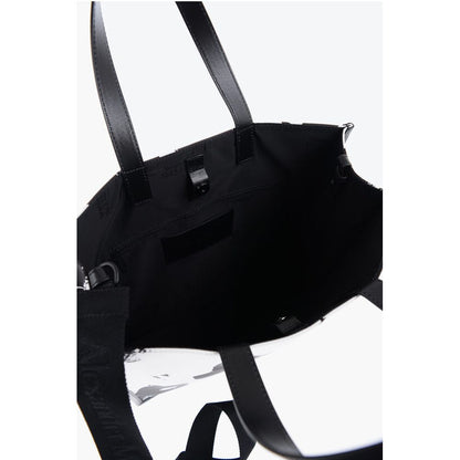Alexander McQueen Schwarze und weiße Nylon-Umhängetasche