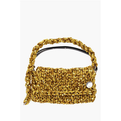 Jil Sander Goldfarbene Polyester-Clutch-Tasche