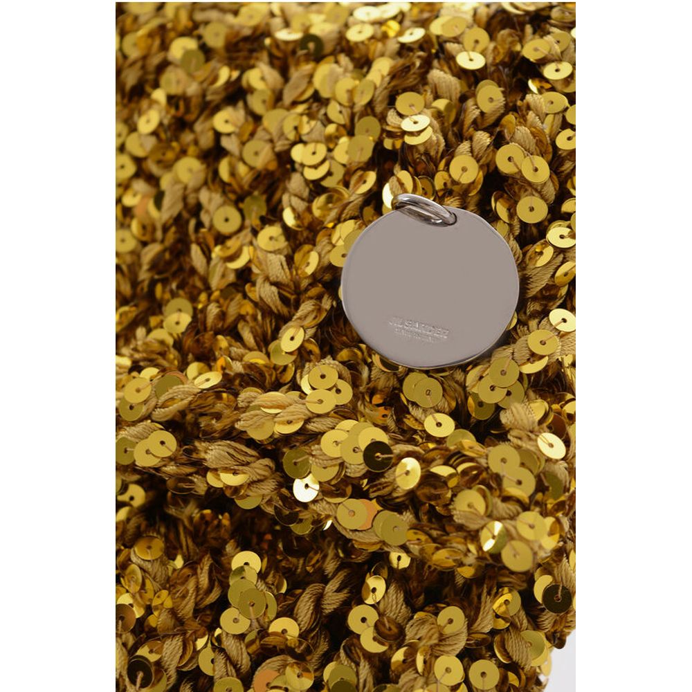 Jil Sander Goldfarbene Polyester-Clutch-Tasche