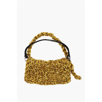 Jil Sander Goldfarbene Polyester-Clutch-Tasche