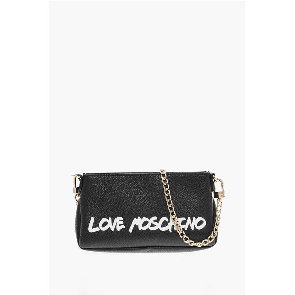 Moschino Schwarze Leder-Umhängetasche
