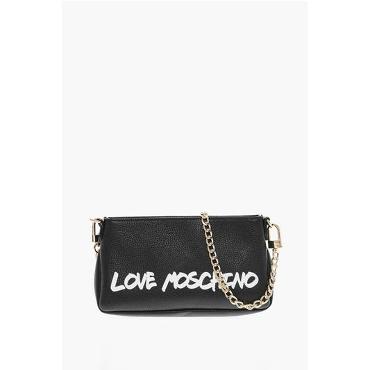 Moschino Schwarze Leder-Umhängetasche