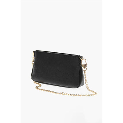 Moschino Schwarze Leder-Umhängetasche