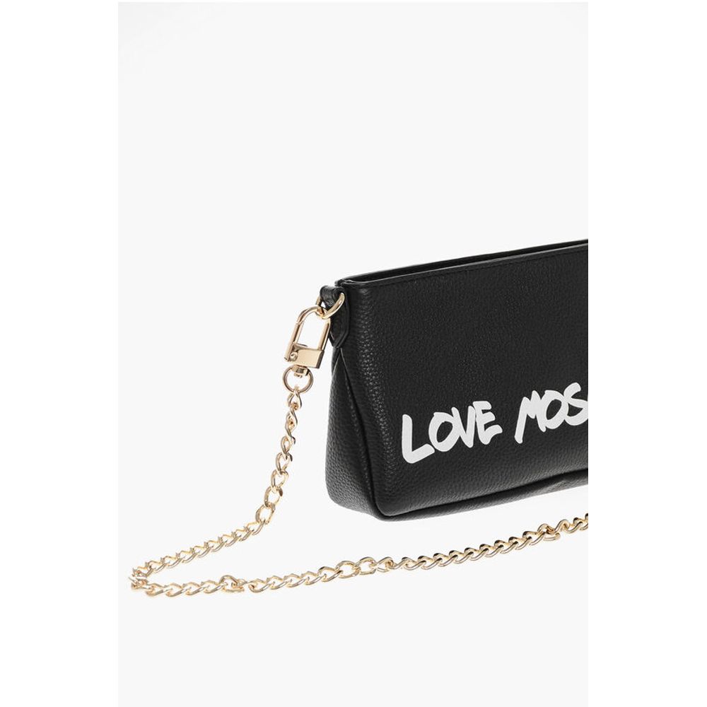 Moschino Schwarze Leder-Umhängetasche