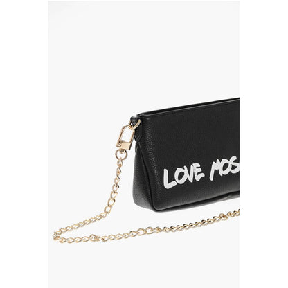 Moschino Schwarze Leder-Umhängetasche