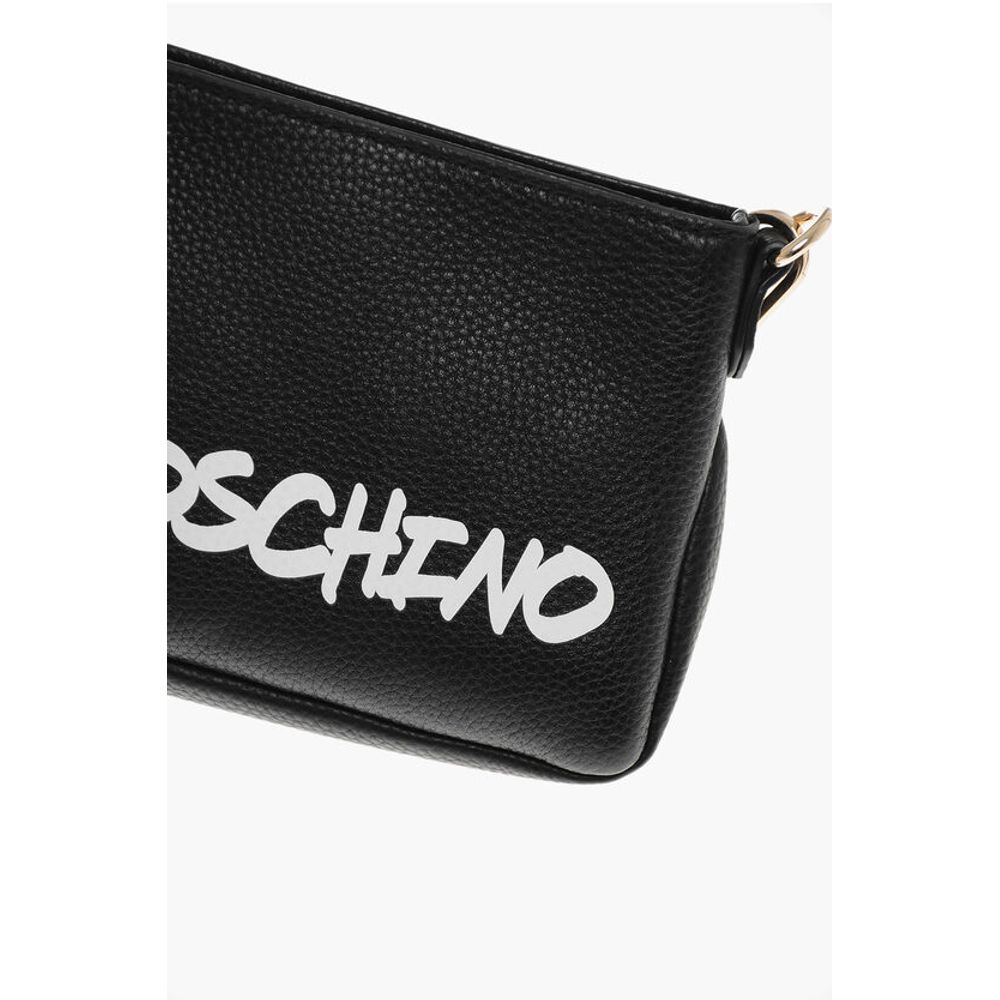 Moschino Schwarze Leder-Umhängetasche
