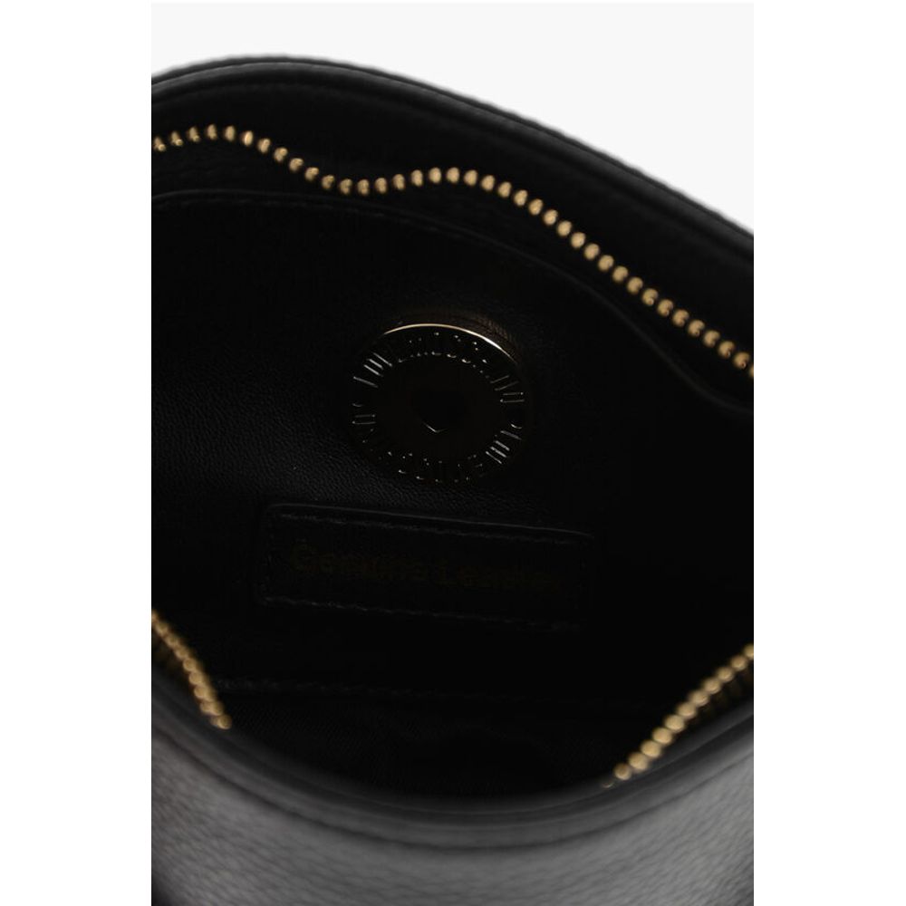 Moschino Schwarze Leder-Umhängetasche