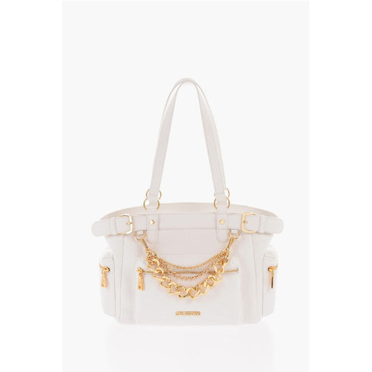 Moschino Weiße Polyethylen-Umhängetasche