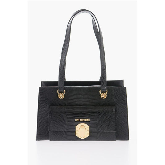 Moschino Schwarze Polyethylen-Umhängetasche