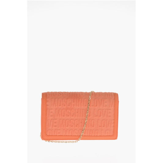Moschino Orangefarbene Umhängetasche aus Baumwolle