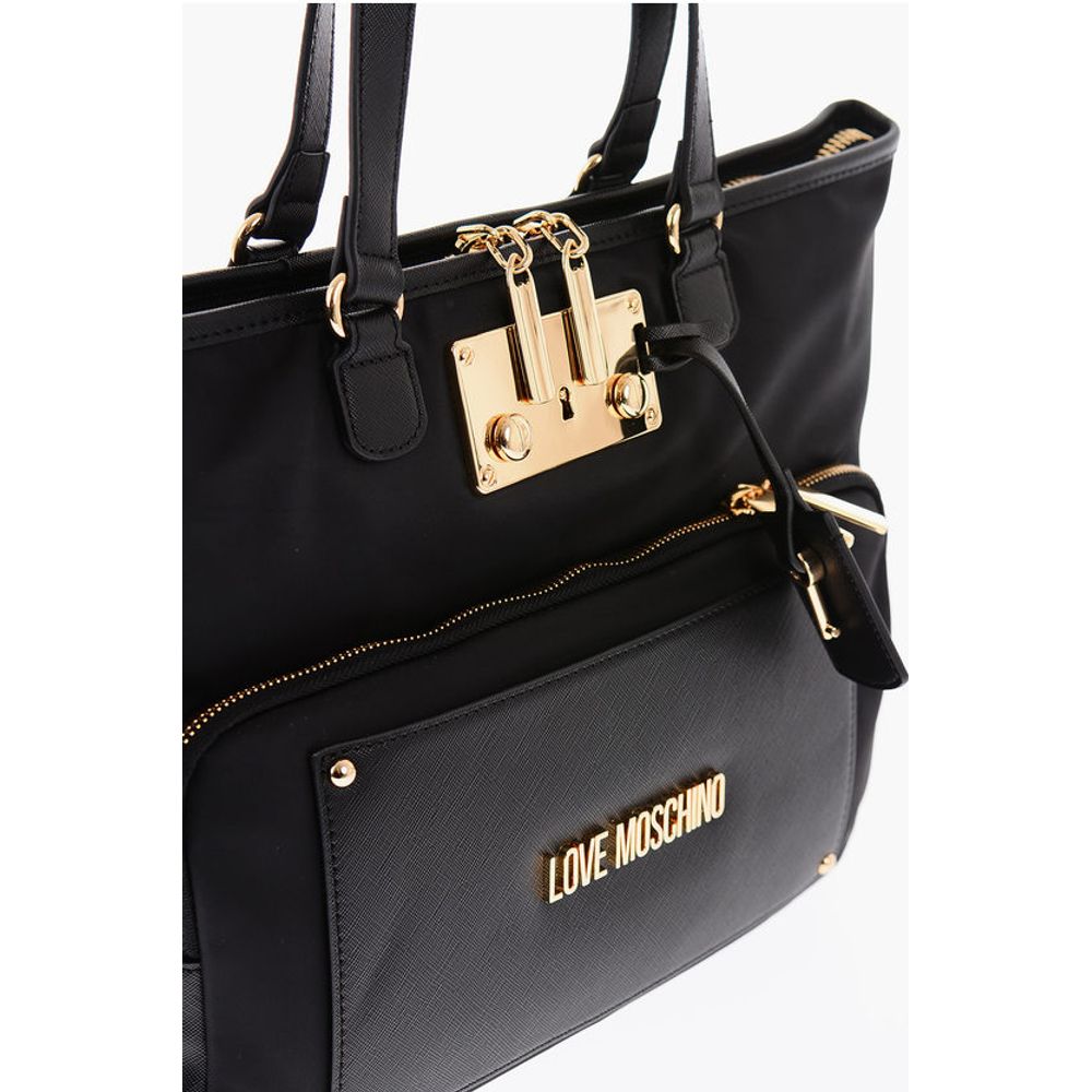 Moschino Schwarze Nylon Tragetasche
