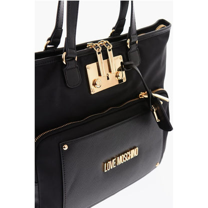 Moschino Schwarze Nylon Tragetasche