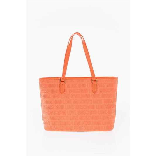 Moschino Orangefarbene Tragetasche aus Baumwolle