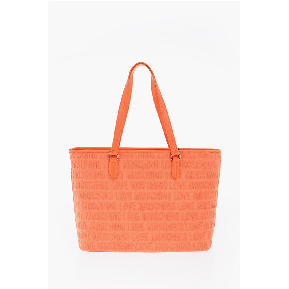 Moschino Orangefarbene Tragetasche aus Baumwolle