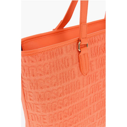 Moschino Orangefarbene Tragetasche aus Baumwolle
