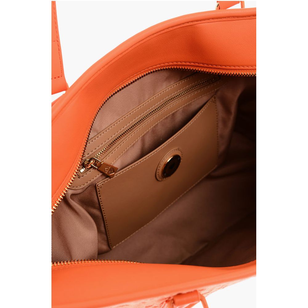 Moschino Orangefarbene Tragetasche aus Baumwolle